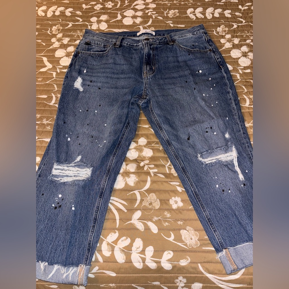 Kancan Women’s Crop Jeans Mid Rise Straight, Size 13/30 Inseam 20.5